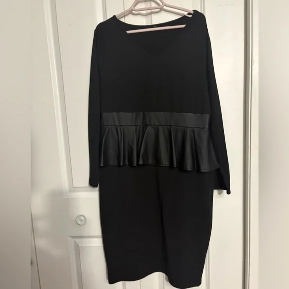 Black Peplum Dress - Picture 1 of 6